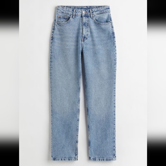 H&M Slim Straight High Ankle Jeans, Blue 0 - Picture 9 of 10